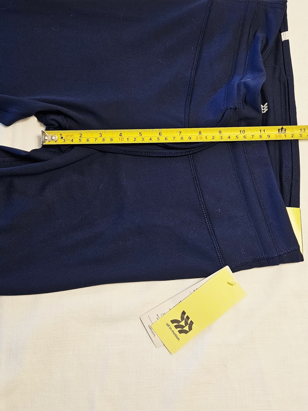 All In Motion Navy Athletic Leggings with Side Stripe - Picture 5 of 7